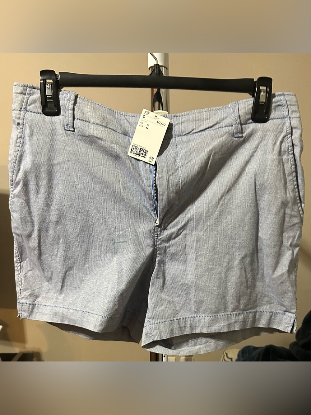 H&M Light Blue Pin Stripe Flat Front Shorts